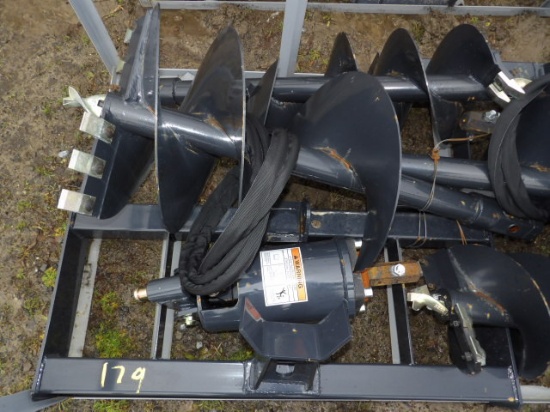 Wolverine ADB-13-1218R Hydraulic SSL Post Hole Diggers w/ 12" & 18" Augurs