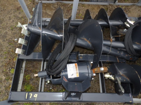 Wolverine ADB-13-1218R Hydraulic SSL Post Hole Diggers w/ 12" & 18" Augurs