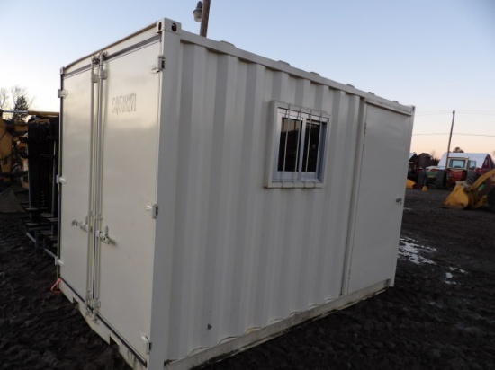 7x12 Storage Container, Side Door & Window, Minor Floor Damage