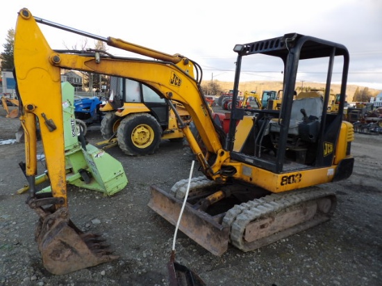 JCB 803 Mini Excavator, OROPS, Good Rubber Tracks, Backfill Blade, Runs & D