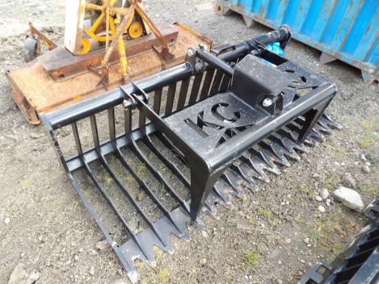 Unused KC 6' Heavy Duty Rock Grapple Bucket, SSL Quick Attach