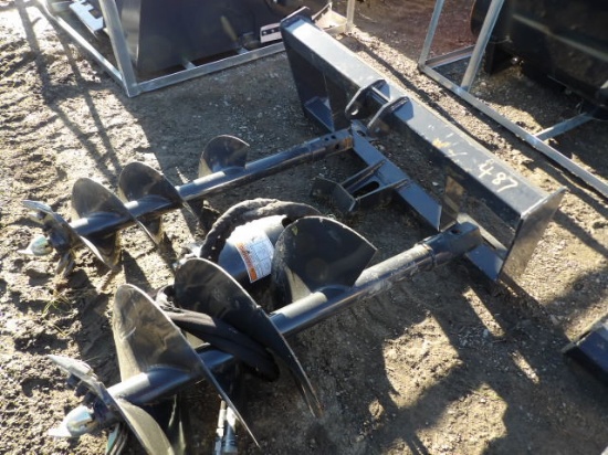 Wolverine ADB-13-1218R Hydraulic SSL Post Hole Diggers w/ 12" & 18" Augurs