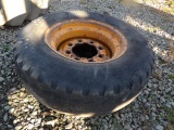 11L-16 Tire On 8 Lug Rim For Front Of 2wd Backhoe