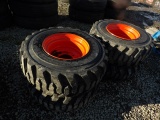 (4) 12-16.5 Tires ON 8 Lug SSL Rims, Unused But Very Dry Cracked