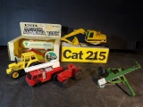 Various Small Scale Toys, Cat 215 Excavator Is Broken