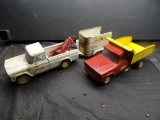 (3) Vintage Tonka Vehicles, Dump & Tow Trucks & Horse Trailer