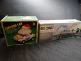 Santa Cartoon Car, Battery Operated Bell Clanger Train Tin Toy