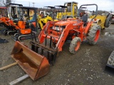 Kubota L3010 4wd Compact Tractor w/ LA482 Loader, Bucket & Forks, AG Tires,