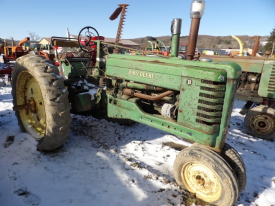 John Deere B Antique Tractor, Styled 6 Speed, No Carb, Original, Poor Rubbe