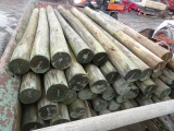 Lot Of (51) 7' Treated Fence Posts, 4