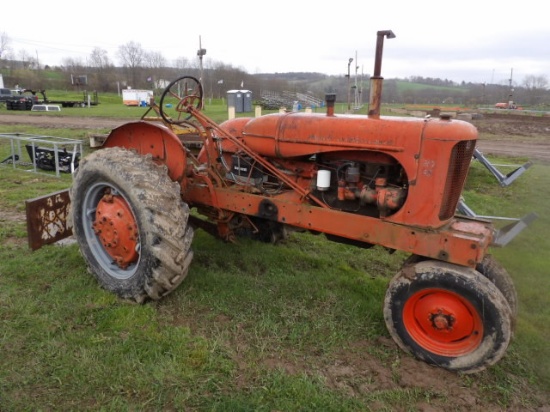 Allis Chalmers WD45 Antique Tractor w/ Rear Blade, Ran And Drove Into Line