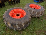 Pair of Titan 17.5-24 R4 Tires On Kubota Rims