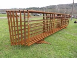 7x Heavy Duty 24' Cattle Corral Panels, 1 Has A 10' Swinging Gate, Sold By