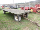 16' Wooden Flat Wagon On John Deere Running Gear