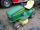 John Deere LT160 Automatic, Riding Mower, Ran Into Line