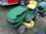 John Deere LA115 Riding Mower, Ran Into Line