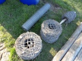 (3) Rolls Of Barb Wire & Roll Of Chicken Wire