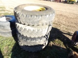 Stack Of Manure Spreader Wheels, 8 Bolt