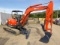 Kubota KX161-3 Excavator, Angle Blade, Hydraulic Thumb, 2' Smooth Edge Coup