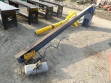 Large Rotating Shop Crane w/ Base & 1 Ton Electric Chain Hoist