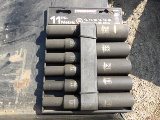 Powerbuilt 11 Pc Metric Deepwell Socket Set