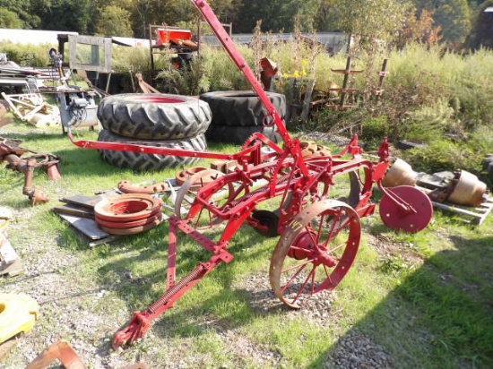 International 2x Trailer Plow, Steel Wheels, Coulters