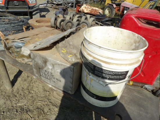 (3) Boxes / Pail Of Asst Nails