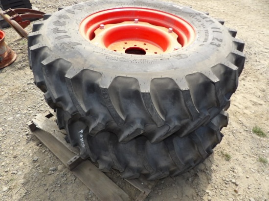 New 14.9-24 Firestone Tires On Kubota Rims, Loaded, Off L Series