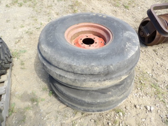 Pair Of 11.00-16 SL Tri Rib Tires On 6 Bolt Rims