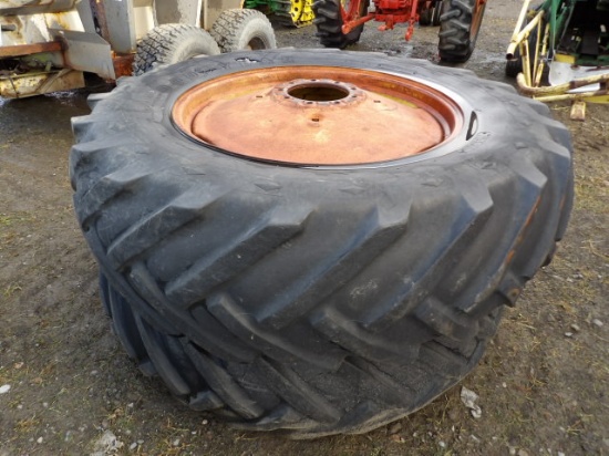 Goodyear 18.4-34 Tires On 9 Bolt Pressed Steel Rims