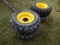 (4) New 12-16.5 SSL Tires On Yellow 8 Bolt Rims