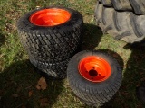 Set Of 4 Turf Tires & Rims Off Kubota BX Tractor, 24x12-12 & 16x7.50-8