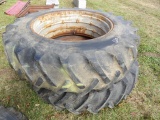 18.4-38 BFG Tires On Double Bevel, Top One Is Flat