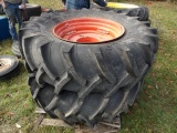 Titan 18.4-30 Tires On Cast Wheel Centers Off Kubota M Series Tractors, Lig