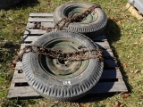 (2) 6.00-16 Wheels & Chains Off David Bradley Walk Behind