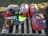 Pallet Of Gas Tanks, Electric Chain Saw, Chains