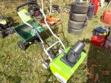 Green Works Electric Snowblower & Scotts Tow Behind Spreader