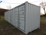Single Use 40' 5 Door Storage Container, Has 4 Double Side Doors And 2 Door