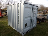 Single Use 7x8' Storage Container Building w/ Side Door & Window, Fork Pock