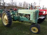 John Deere Styled A Antique Tractor, Nice Firestone 12.4-38 Tires, Power-Tr