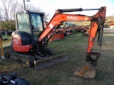 Kubota U35-4 Mini Excavator, Cab w/ Heat & AC, 2 Speed, Hydraulic Angle Bla