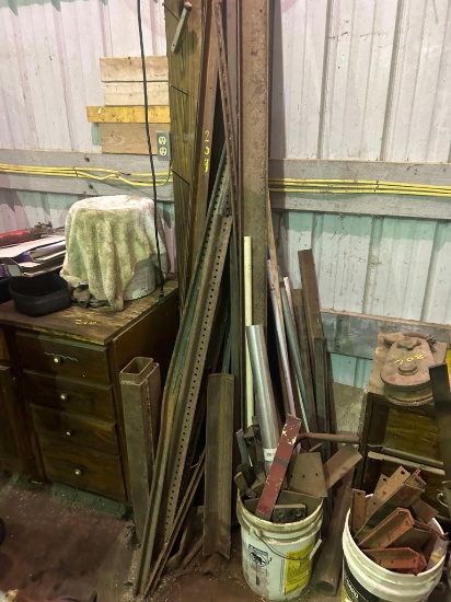 Lot Of Assorted Metals & (4) Pails Of Metal