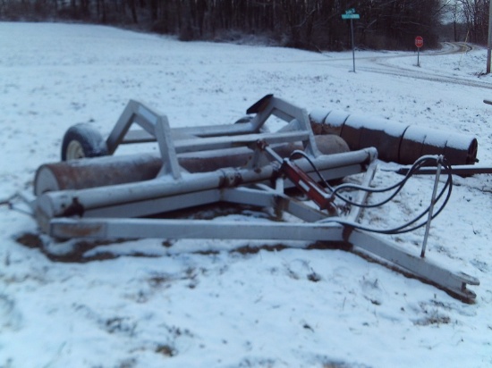 Curts Welding 12' HEAVY DUTY Pull Type Field Roller, Hydraulic Lift Transpo