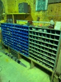 (3) Bolt Bins Loaded w/ New Hardware & Contents On Wall Above, Lots Of Mone