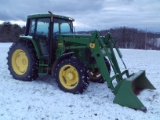 John Deere 6410 MFWD Tractor w/ John Deere 640 Self Leveling Loader, Powerq
