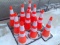 Stack Of 10 Traffic Cones w/ Reflective Tape