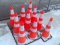 Stack Of 10 Traffic Cones w/ Reflective Tape