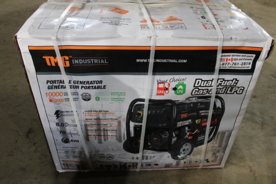 New TMG Dual Fuel Gas / LP Portable Generator, Electric Start, 10000 Watt S