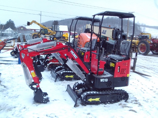 Unused VICSEC VC13 Mini Excavator, Manual Thumb, Gas Powered Engine, Backfi