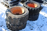 12-16.5 SSL Tires On Rims, Set Of 4, Some Are Flat